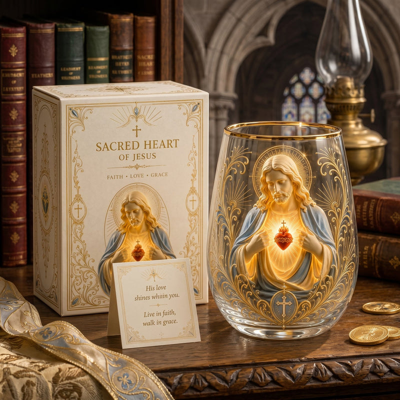 DivineSip – Sacred Heart of Jesus Glass Cup – image 6