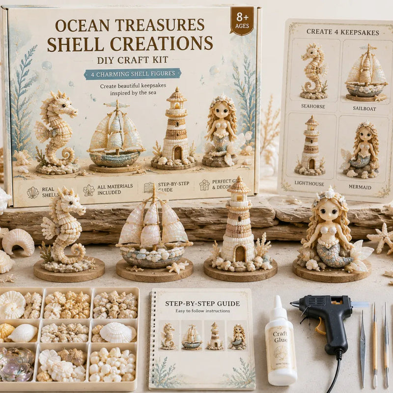 Shellora – Creative DIY Seashell Craft Kit – Ocean Treasures Set / Buy 1
