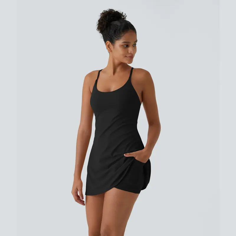SoftMove – Plush Easy Peezy Active Wear Dress – Black / XS(0 - 2)