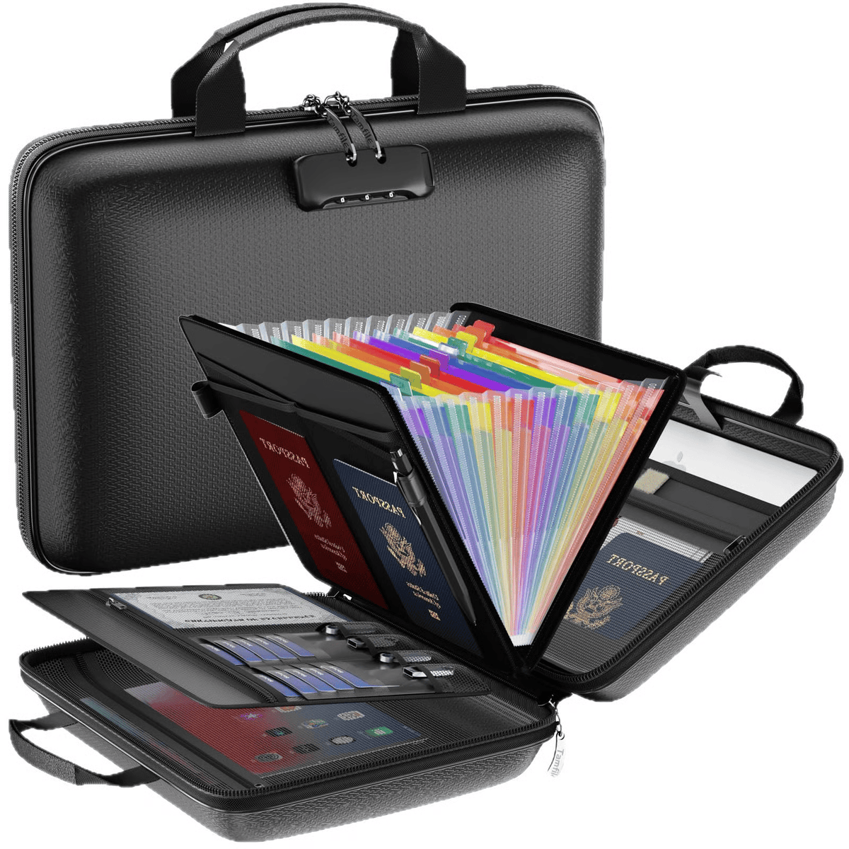 FileFort – Combination Lock Document Organizer – Assorted Colors Inner Pages / Buy 1