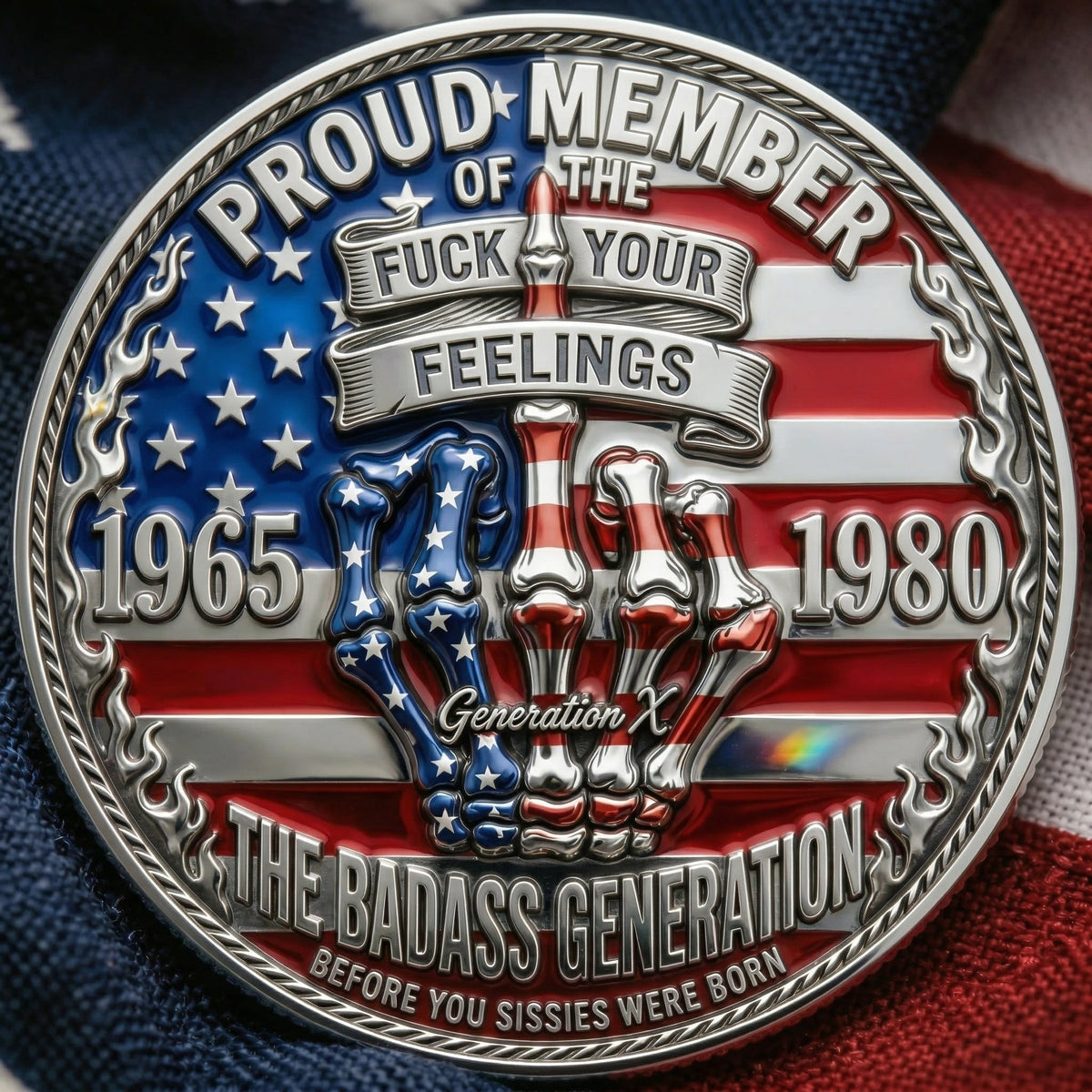 BattleMark – American Skull Tactical Coin – image 2