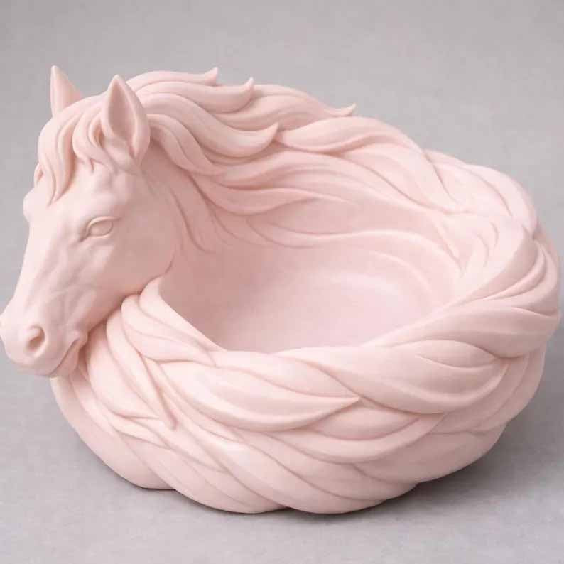 GoldenMane – Elegant Horse Bowl – Pink