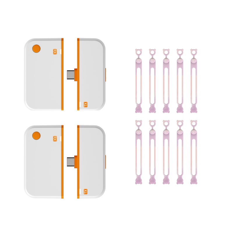 ClearCast - 4K Wireless Video Transmission – White-Orange / BUY 2+10 Cable Organizers