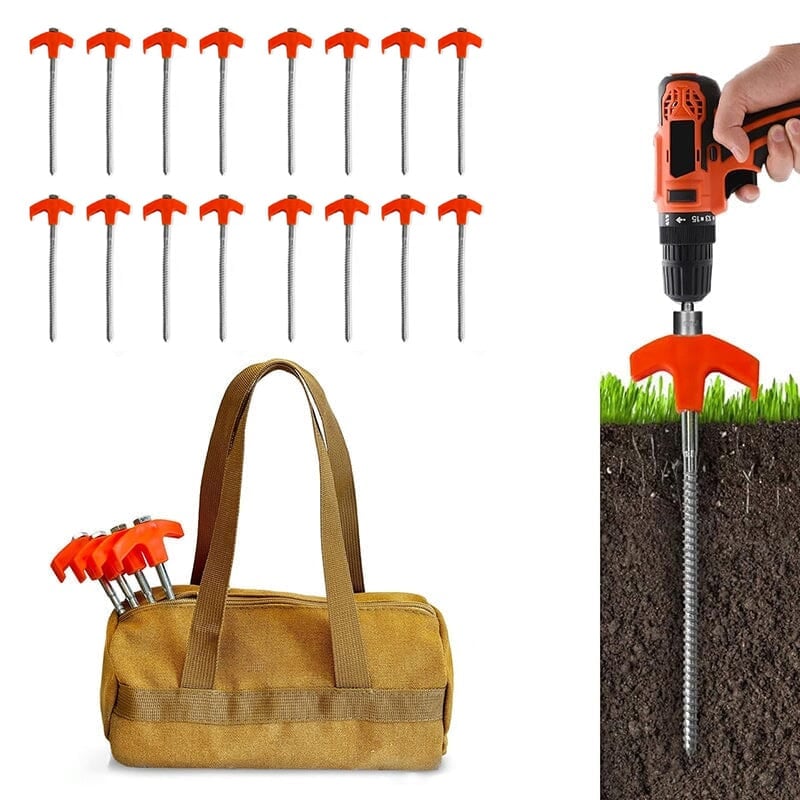 RockHold – Outdoor Anchor Stakes – 16 Pcs With Bag