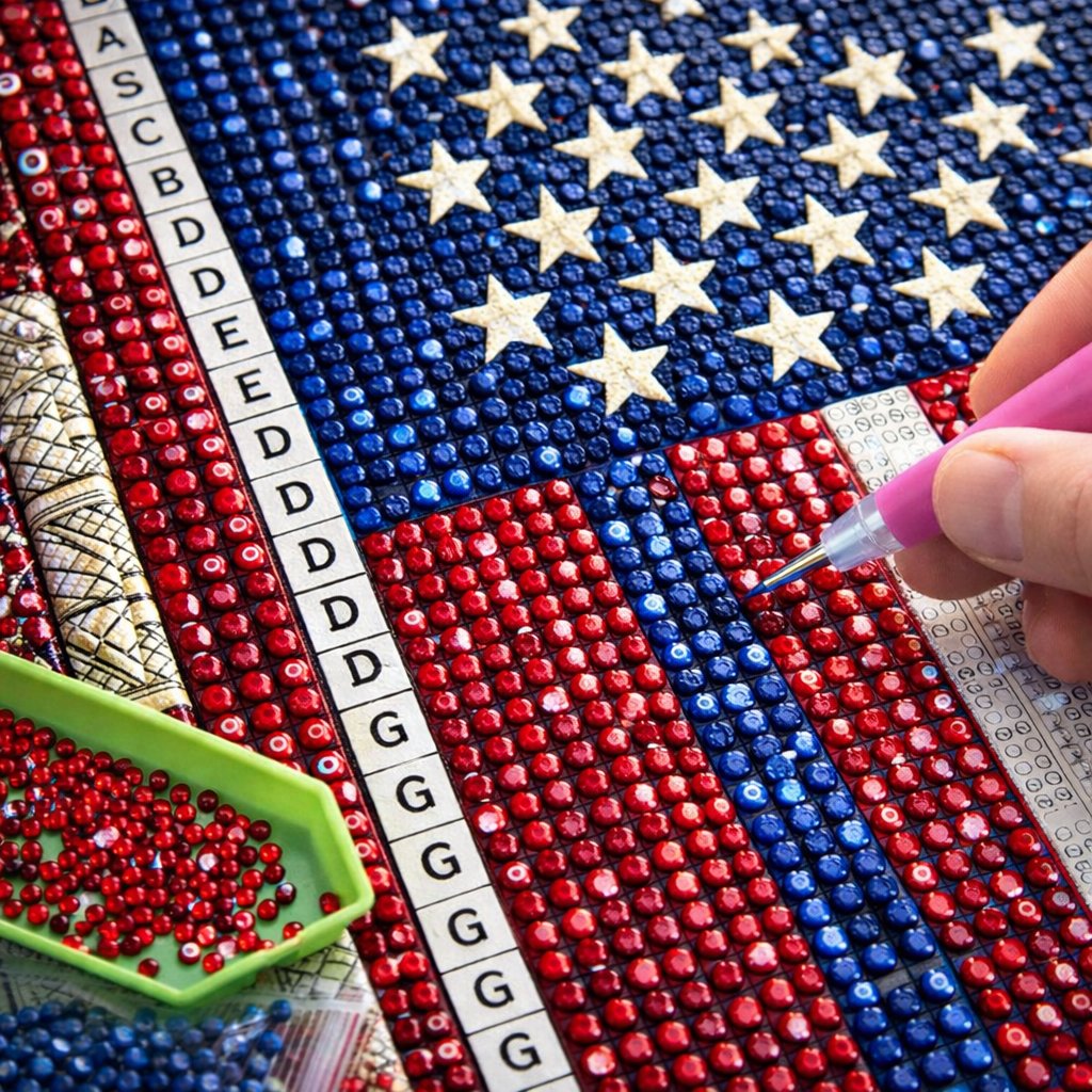 DiamondCraft – American Flag DIY 5D Diamond Painting Kit – image 12