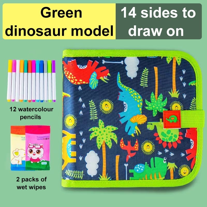 MagicDino Sketch Book – Water Reveal Activity Set – Green Dinosaur