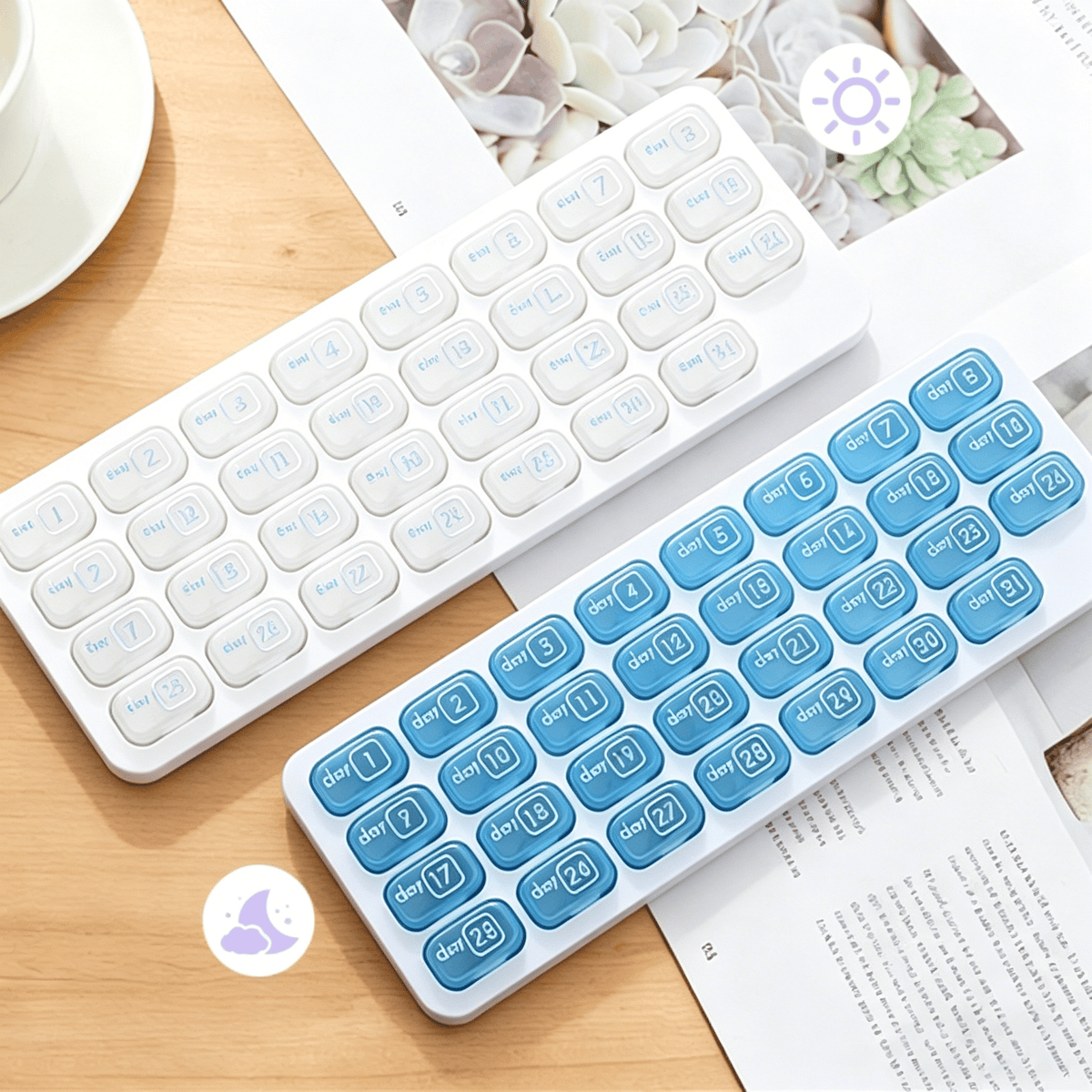 VitaMind – Monthly Wellness Pill Case – Transparent