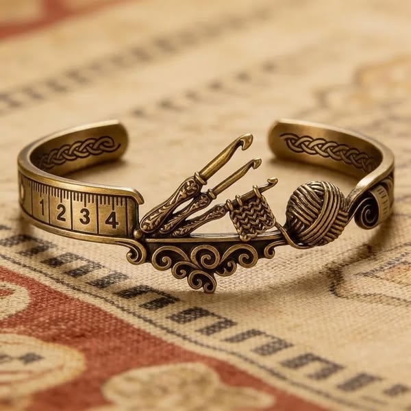 AuraSew – Sewing Machine Bracelet & Ring Set – Crochet Bracelet