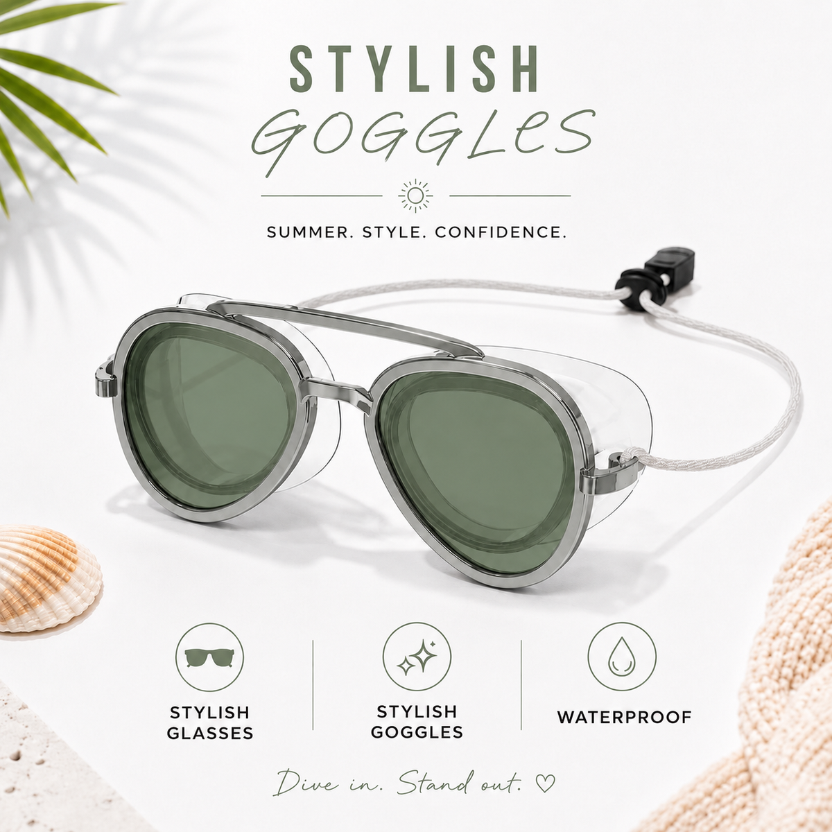 AquaShade – WaveLens Polarized Sunglasses – Ocean Green / Buy 1