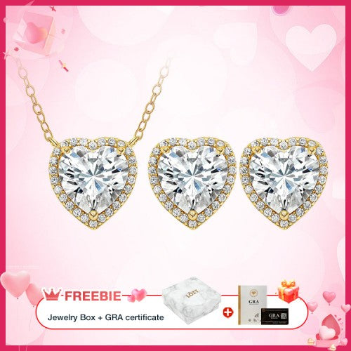 CupidSpark – Necklace & Earrings Set – Gold Love Heart Earrings and Necklace Set