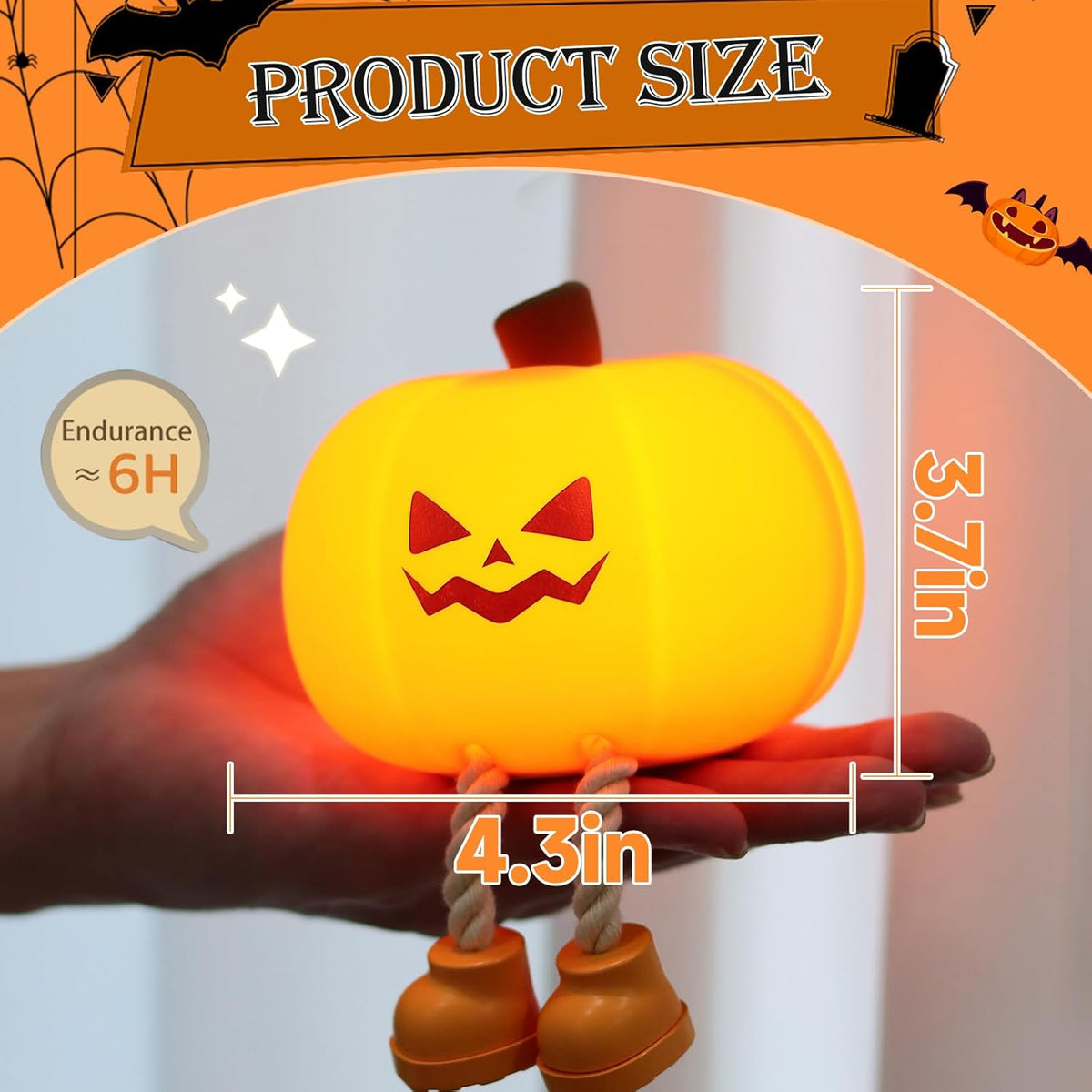 GlowGrin – Mischievous Grinning Pumpkin Night Light – image 10