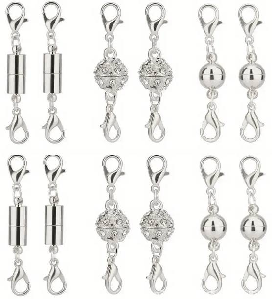 MagniLock – Secure Jewelry Fastener – Silver / Buy 1 Set ( 12 PCS ) / Super Fast Delivery
