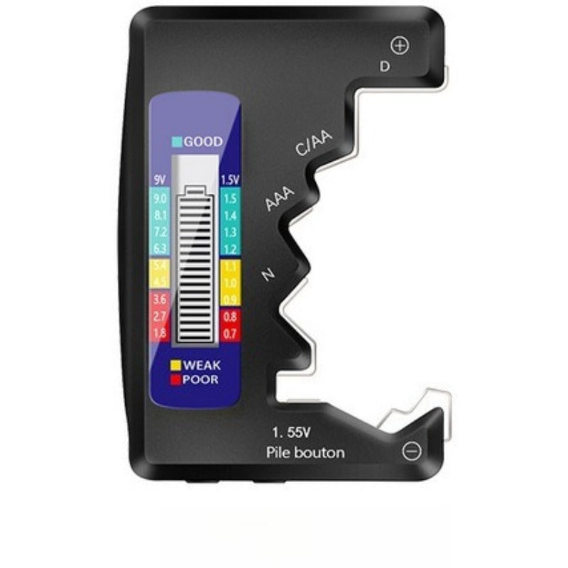 PowerCheck - Universal LCD Battery Tester – Know Your Battery Instantly – Black