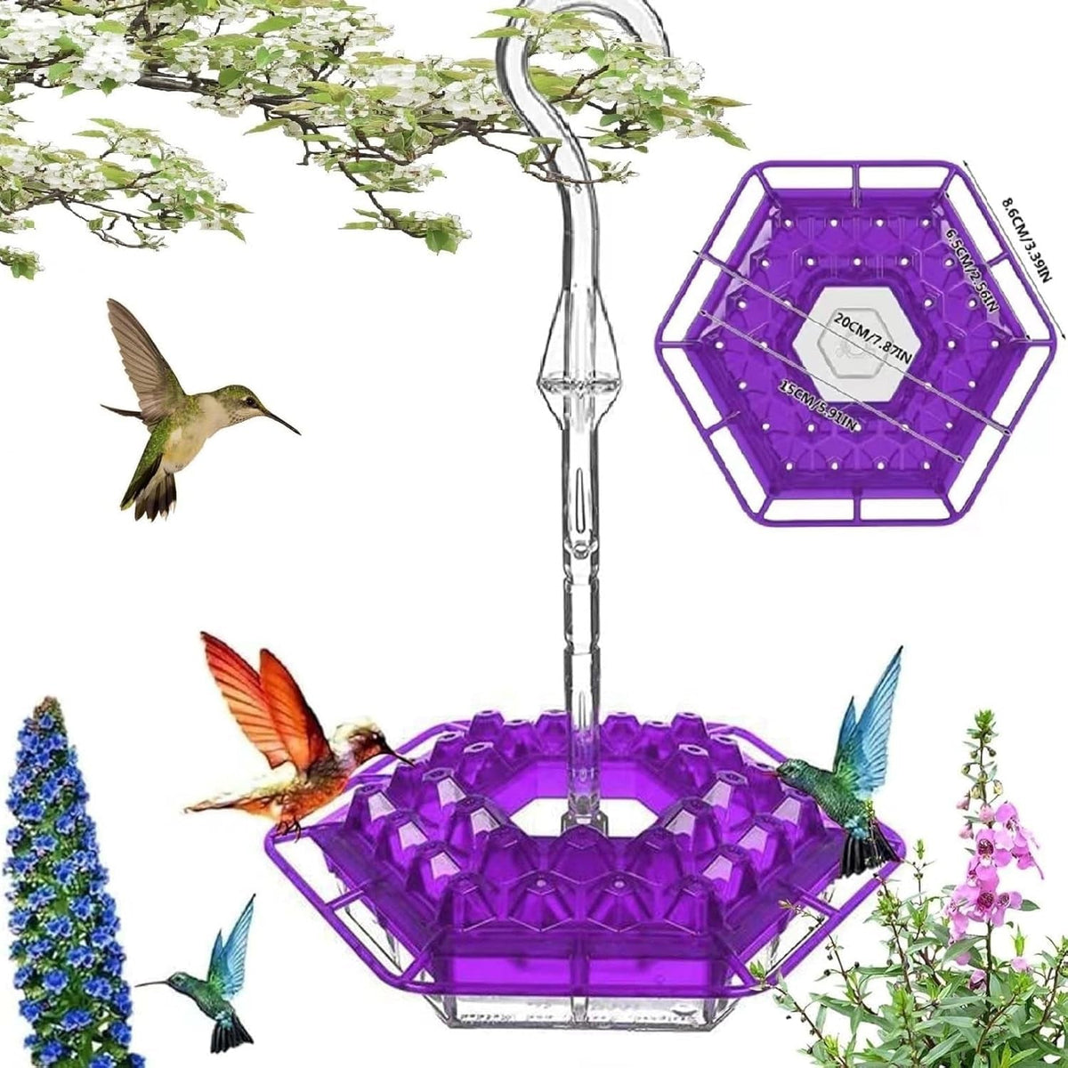 BirdBliss - Hanging Hummingbird Feeder – Purple / Buy 1