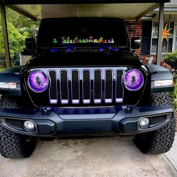 DriveCore – Monster Eye Headlight Decals – Purple / Buy 1 Pair