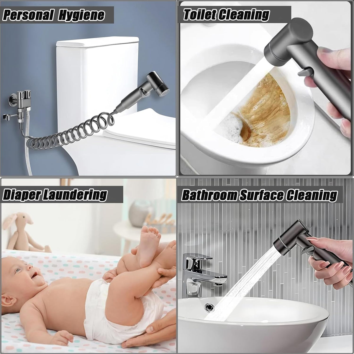 1-In-2-Handheld Out Dual Control Valve Bidet Sprayer for Toilet – image 13