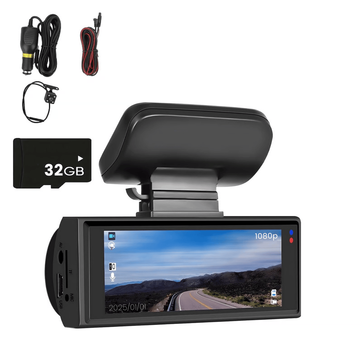 RoadEye – Smart Dual Vision Dashcam – Front & Rear Dashcam Dual recording (front and rear) + 32G Memory Card (Free Shipping)