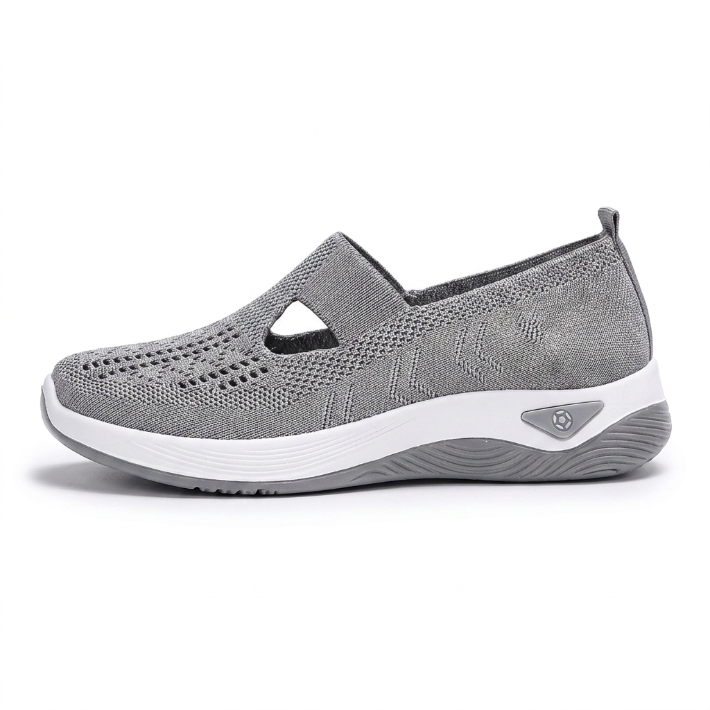 Pebble — Slip-On Walking Shoes with Rocker Sole – Grey / 34