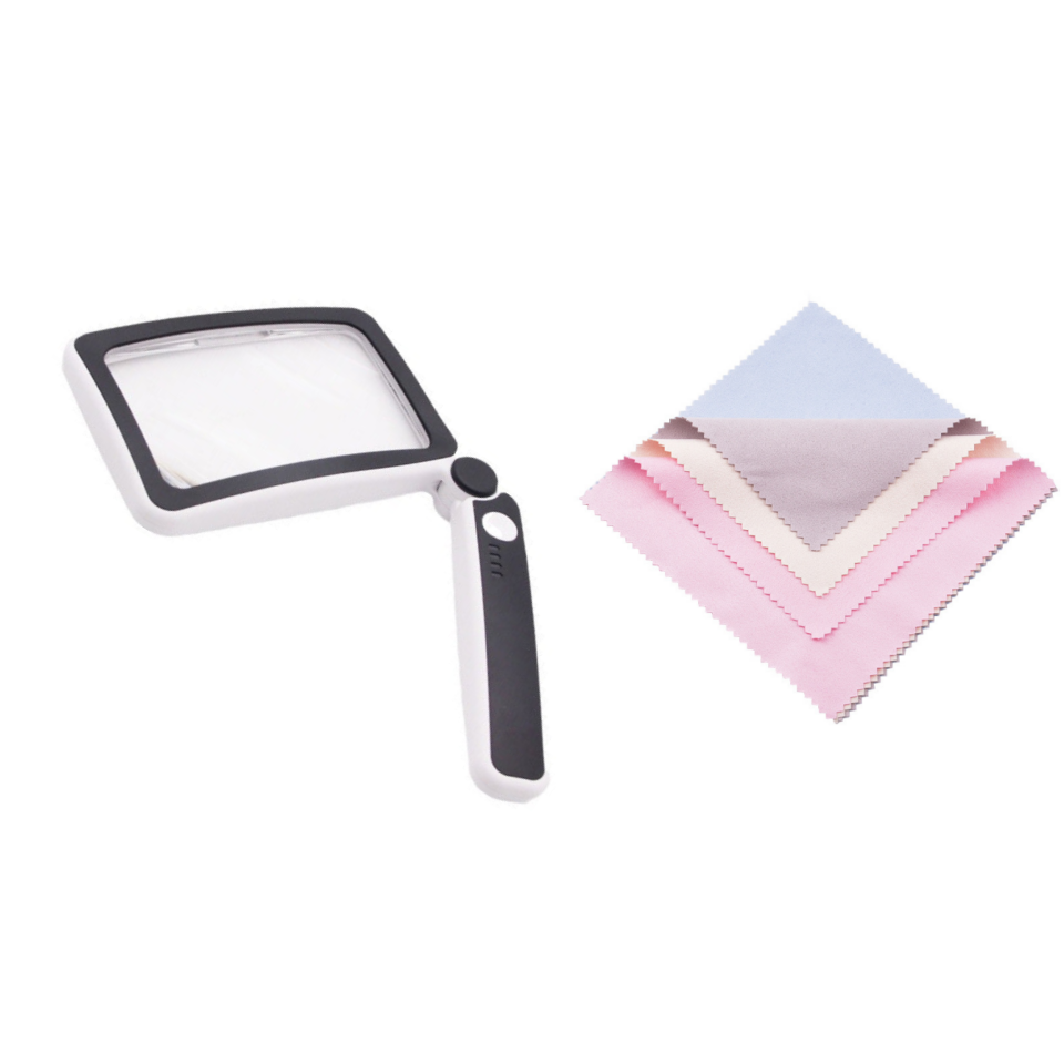 VisionEase – Lighted Reading Magnifier – Black+5 lens cleaning cloths
