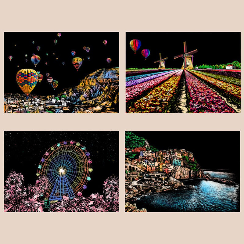 MindCanvas – Relaxing Scratch & Sketch City Collection – Beautiful city