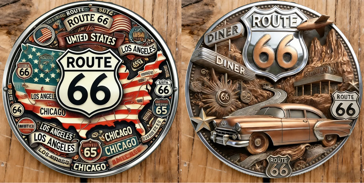 HeritageMint – Route 66-100 Years of Freedom Commemorative Medallion – C / 1 Coin