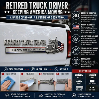 RoadLegacy – Retired Truck Driver Tribute Emblem – image 4