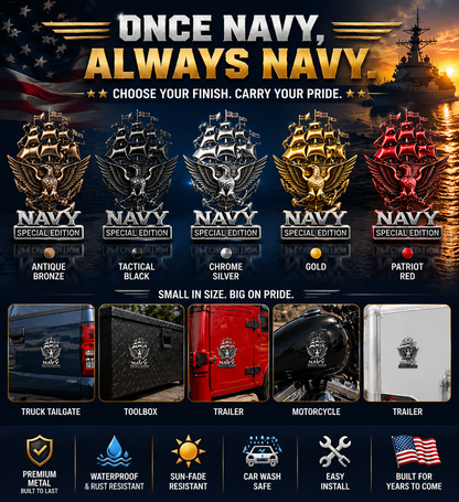 NavyHonor – Navy Veteran Metal Auto Emblem – image 9