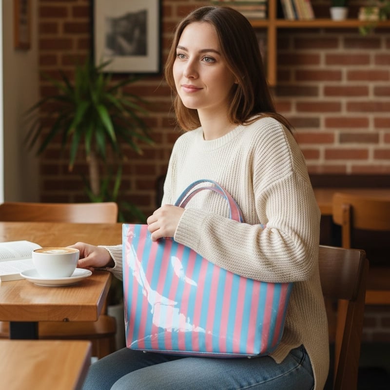 CarryWave – Durable Canvas Striped Tote Bag – image 2