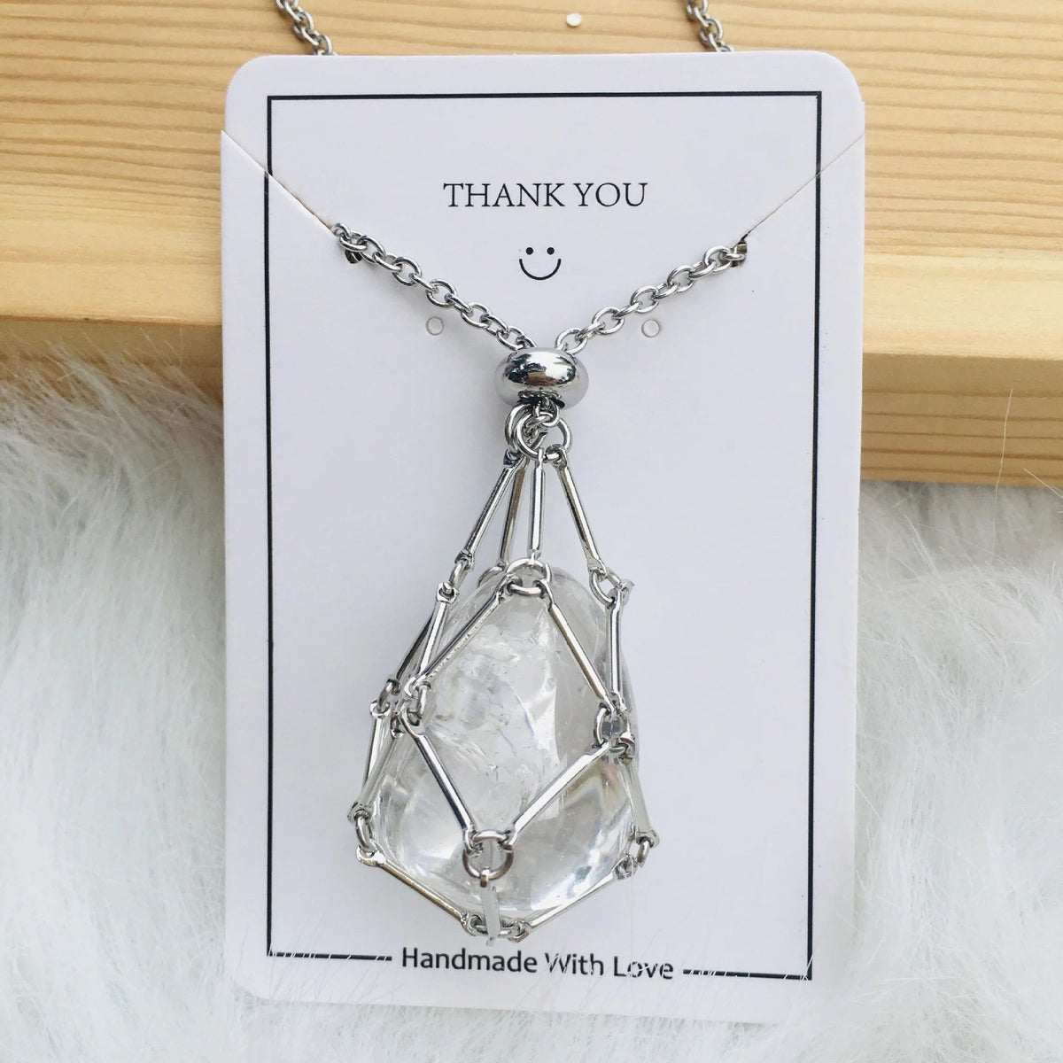 SoulBound - Natural Healing Crystal Necklace – Moonstone / Silver