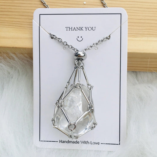SoulBound - Natural Healing Crystal Necklace – Moonstone / Silver
