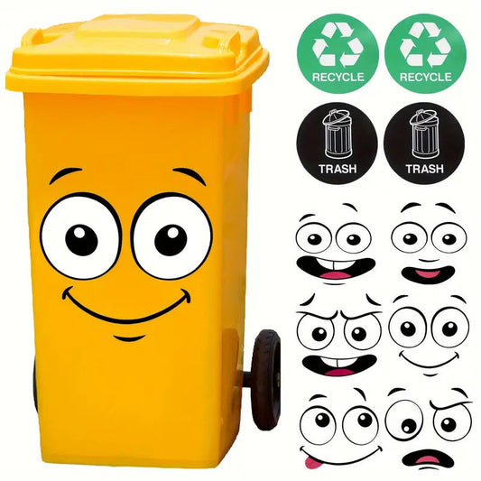 EcoSmile – Eco-Friendly Trash Can Face Sticker Set – Buy 1