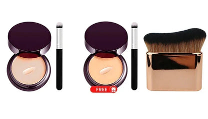 SkinPerfect – Full Coverage Concealer Brush Set – 01 Light (with brush) / 03 Tan (with brush) / Eye Concealer + Big Brush