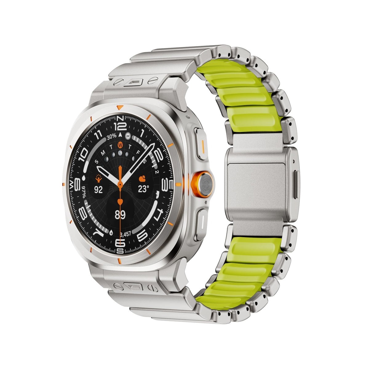 UltraWave - Magnetic Titanium Band – Titanium Neon Green / Galaxy Ultra 47mm / 1-Pack