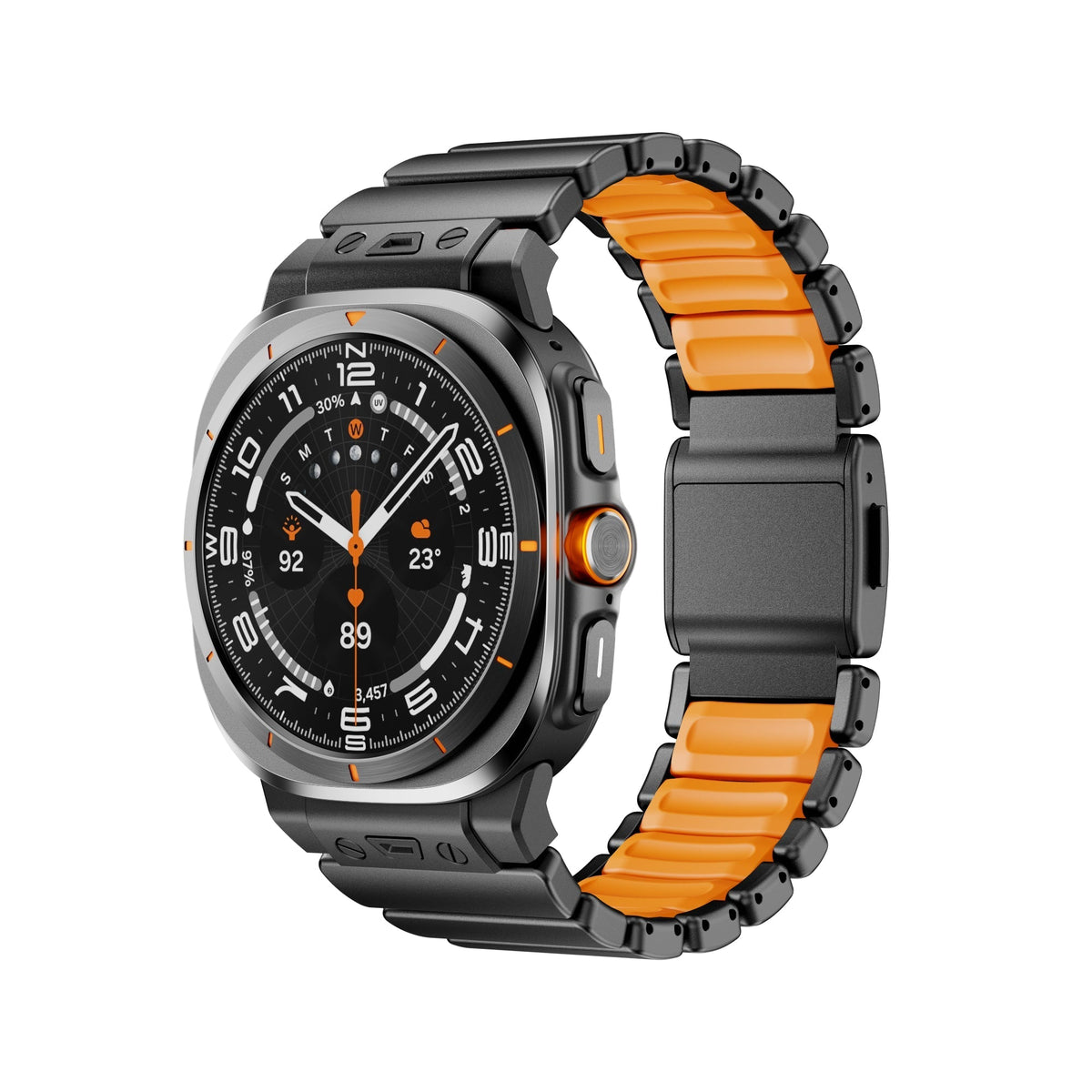 UltraWave - Magnetic Titanium Band – Black Orange / Galaxy Ultra 47mm / 1-Pack