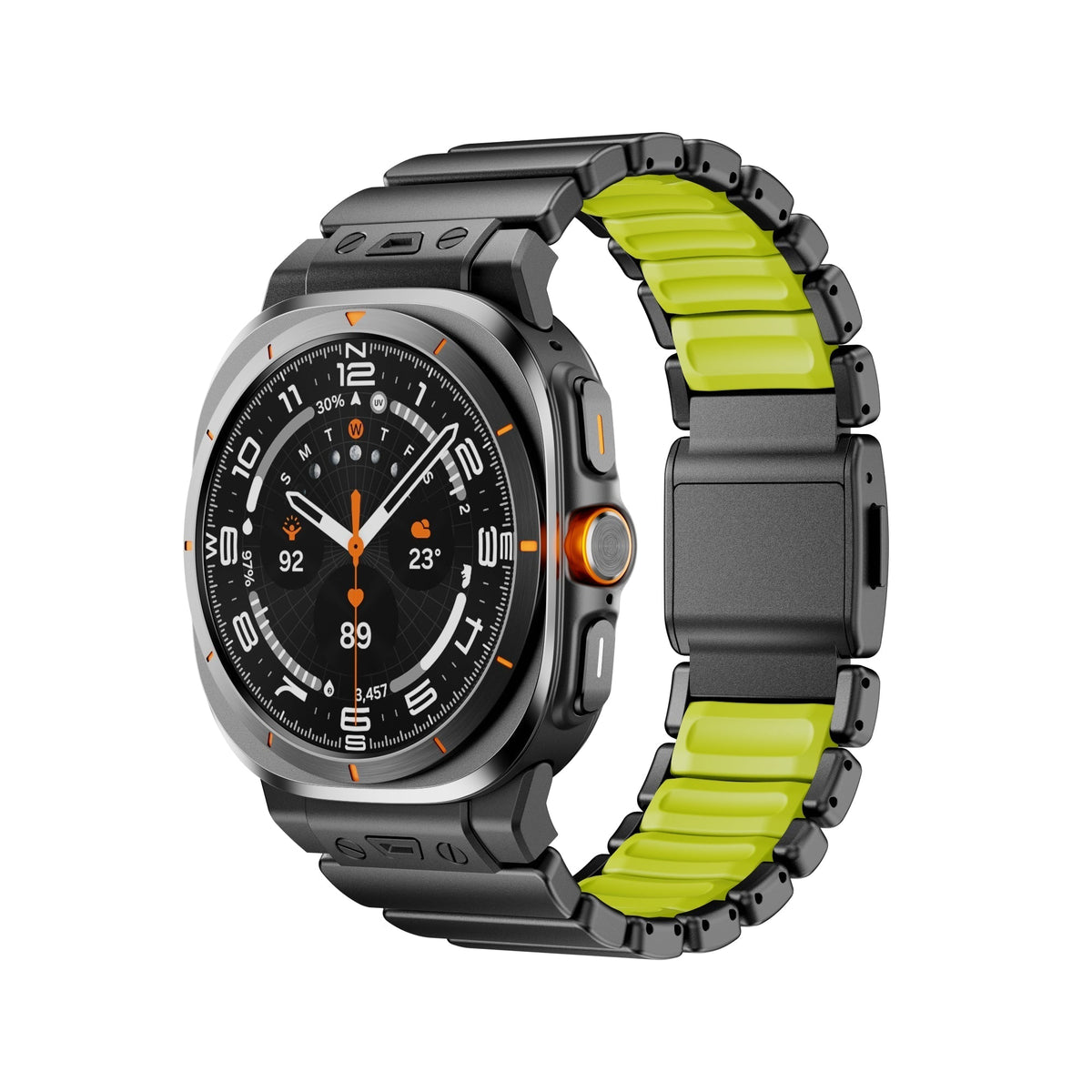 UltraWave - Magnetic Titanium Band – Black Neon Green / Galaxy Ultra 47mm / 1-Pack
