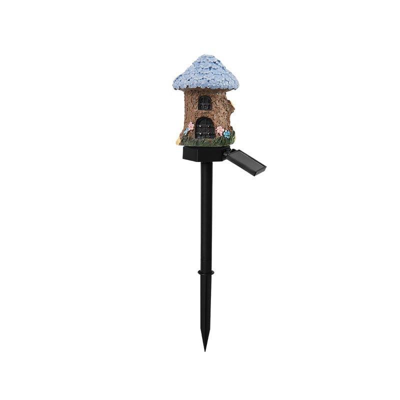 MushLumi – Solar Fairy-Tale Mushroom Cottage Light – Purple Flower House