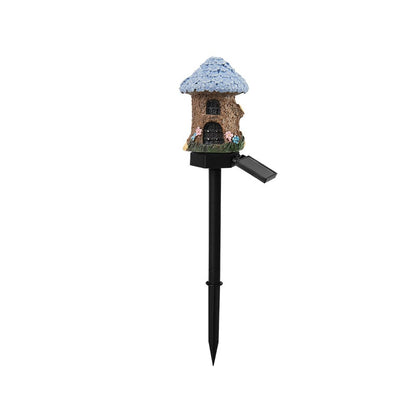 MushLumi – Solar Fairy-Tale Mushroom Cottage Light – Purple Flower House
