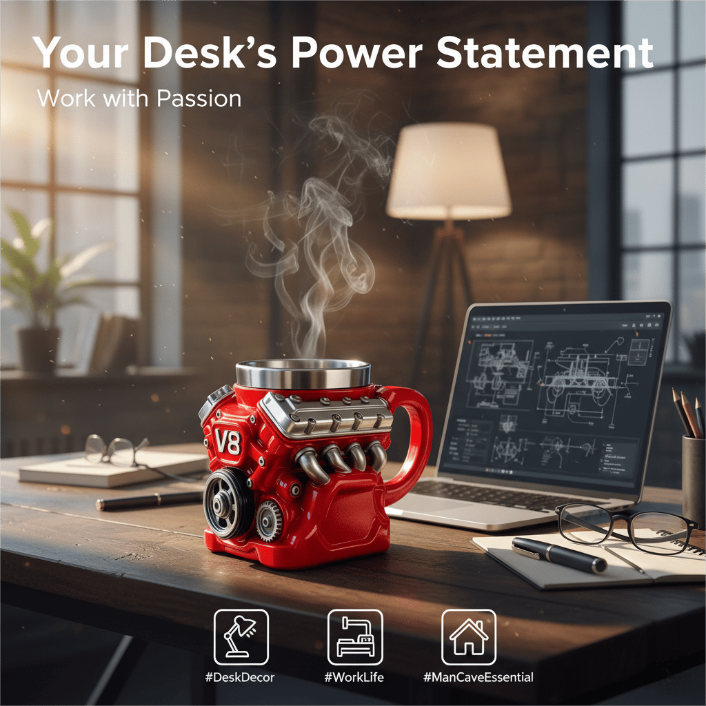 Ultimate V8 Engine Stainless Steel 3D Mug & A Gearhead's Dream – image 8
