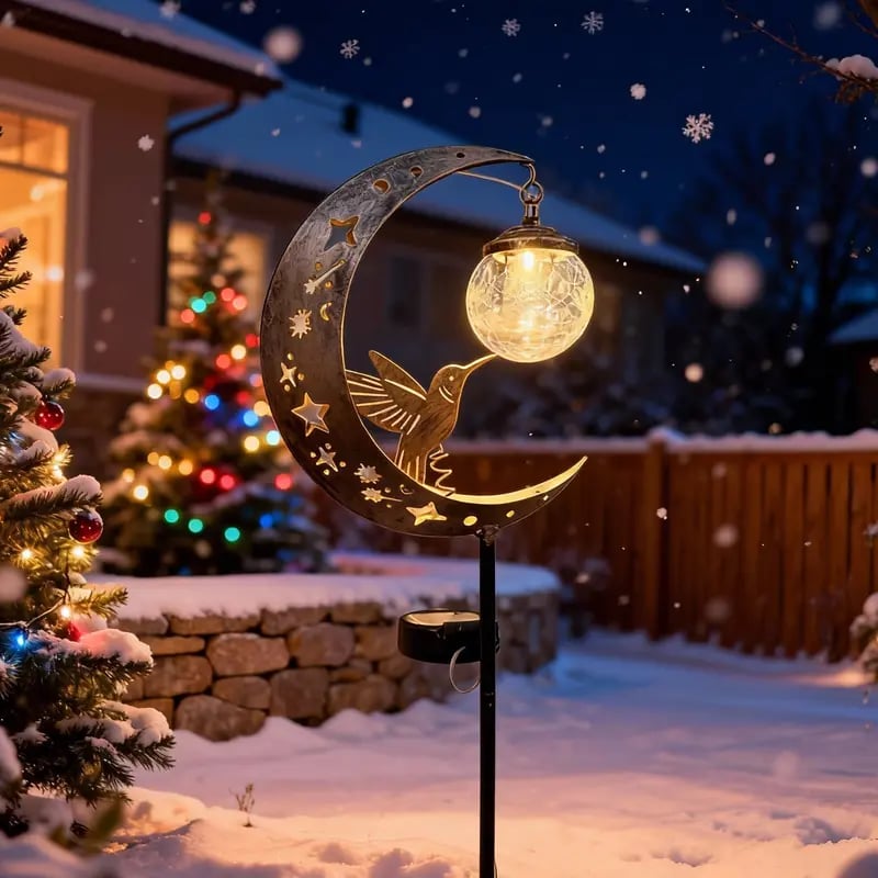 MoonFeather – Hummingbird Solar Garden Stake Light – image 2