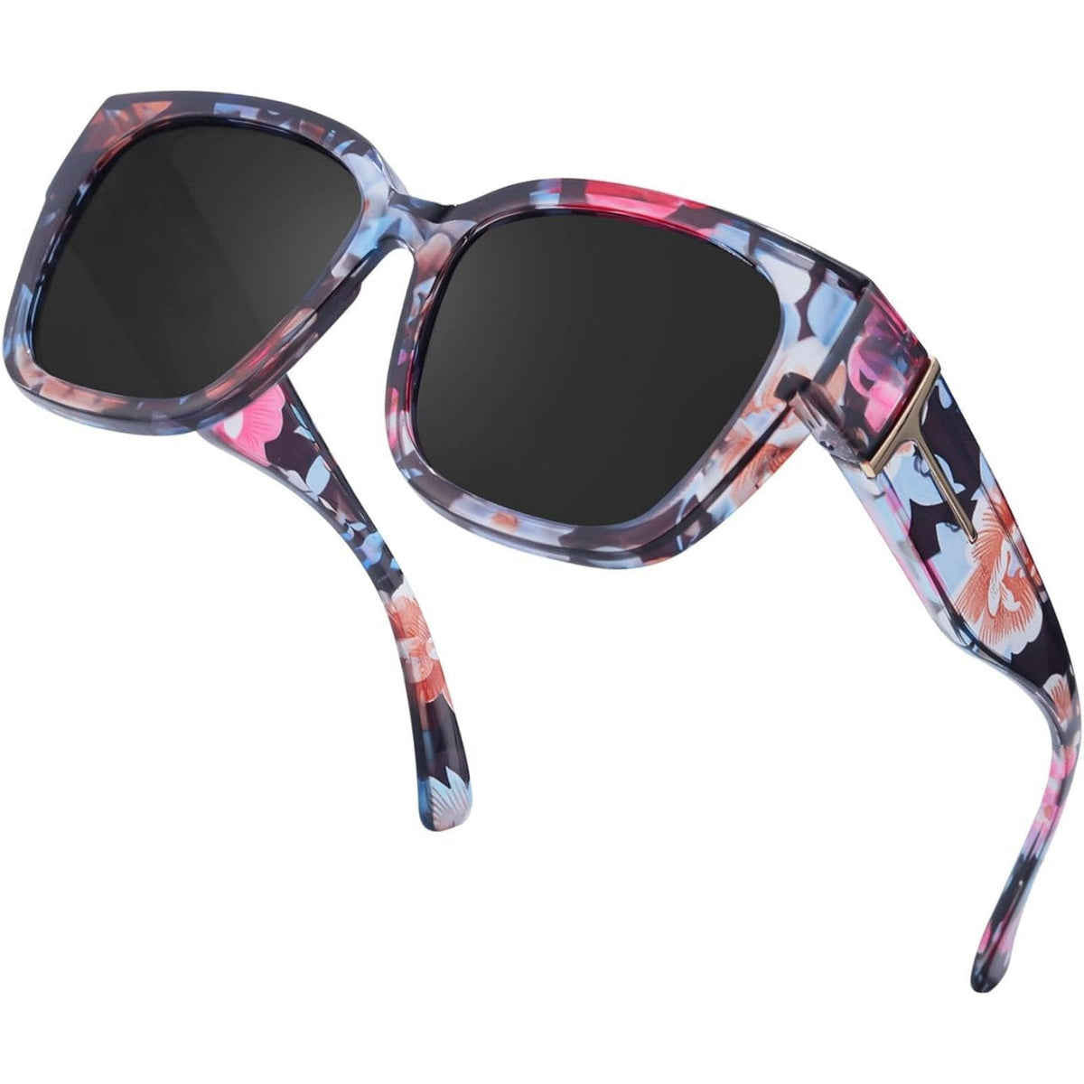 VisionGuard - UV400 Over-Glasses Polarized Sunglasses – Colorful flowers