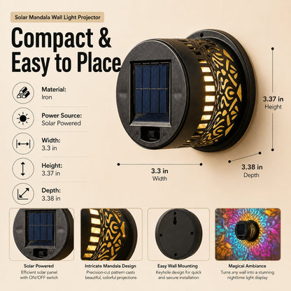 MandalaGlow - Solar Mandala Wall Light Outdoor Fence Projector Lamp – image 8