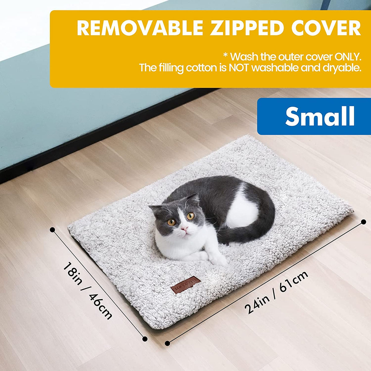 PawTherm – No-Electric Warm Pet Bed – Normal (For Small Cat) / Light Grey
