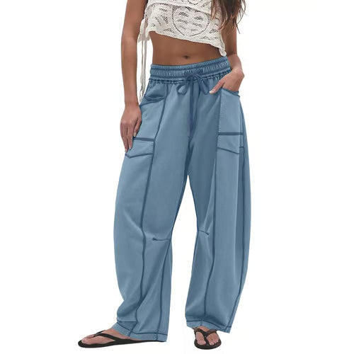 StreetLoom – Women’s Baggy Barrel Pants – DustyBlue / XS