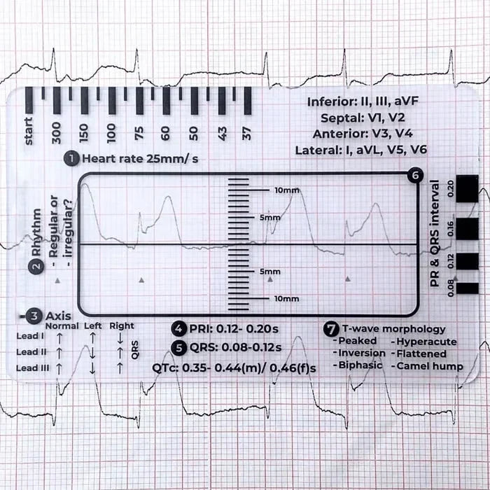 MediTrack – Professional ECG Assessment Pocket Guide – ECG 7 Step Ruler / Buy 1 Get 30% OFF