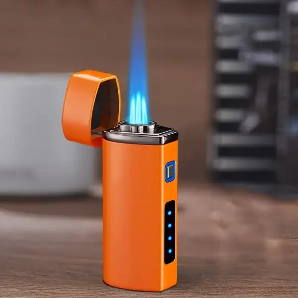 FireStorm – LED Triple Jet Cigar Lighter – ORANGE / Exquisite Box
