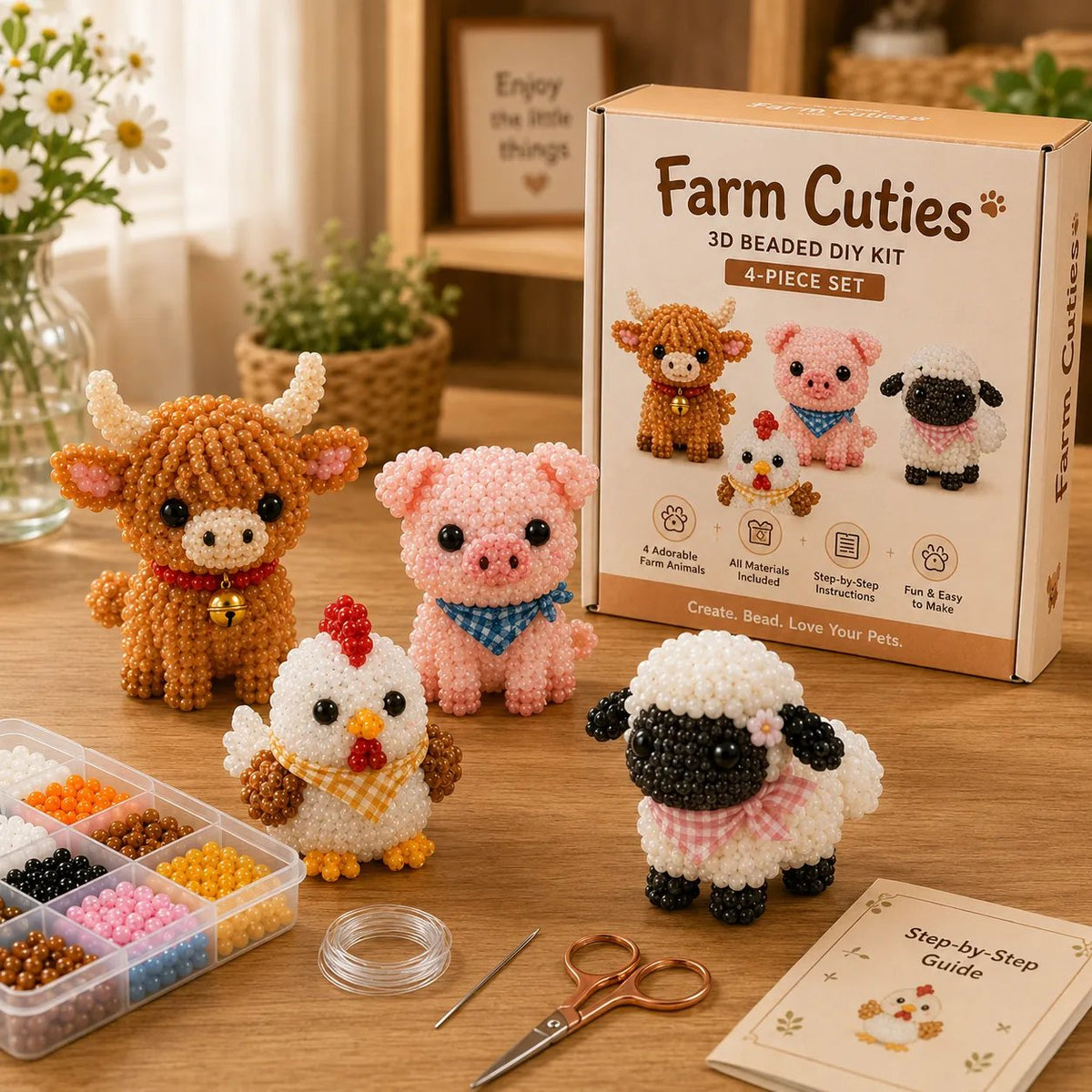 BeadCraft Mini – Tiny 3D Beaded Animal DIY Kit – Pet Lovers