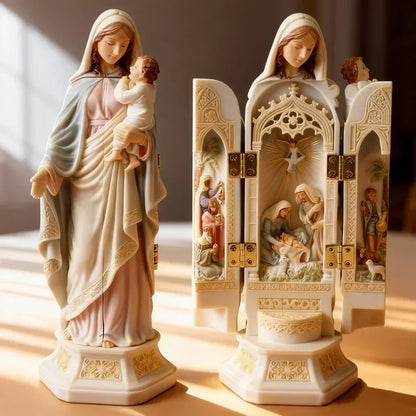 Celestial Birth - Renaissance Nativity Triptych – image 5