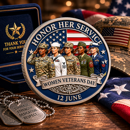 ValorRose – Female Veteran Tribute Challenge Coin – image 4