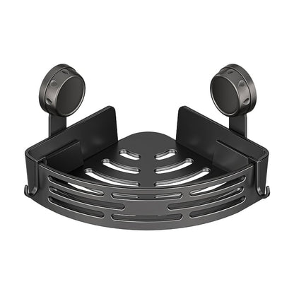 BathHaven – Triangle Suction Organizer – Black - 1 Shelve