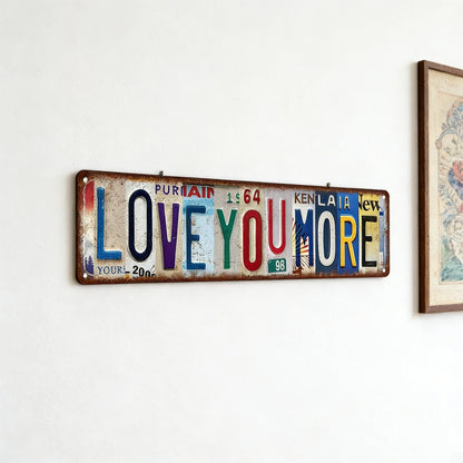 Valentine’s Day “Love You More” Vintage Street Sign – Romantic Metal Wall Decor | 16 × 4 in – image 2